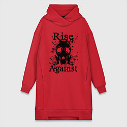 Женское худи-платье Rise Against rock, цвет: красный