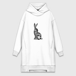 Женская толстовка-платье White-Black Rabbit