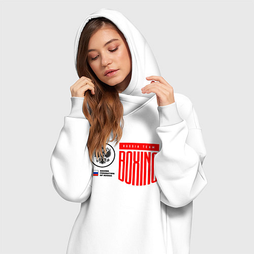 Женская толстовка-платье Boxing federation of Russia / Белый – фото 3