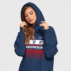 Женское худи-платье Honda racing, цвет: тёмно-синий — фото 2