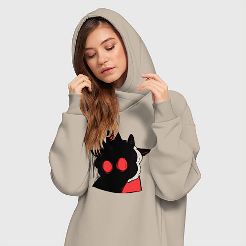 Женская толстовка-платье Cult of the Lamb - Овечка в испуге / Миндальный – фото 3