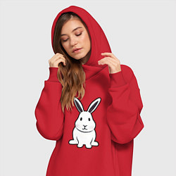 Женское худи-платье Снежный кролик, цвет: красный — фото 2