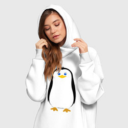 Женское худи-платье Красивый пингвин, цвет: белый — фото 2