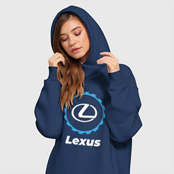 Женское худи-платье Lexus в стиле Top Gear, цвет: тёмно-синий — фото 2