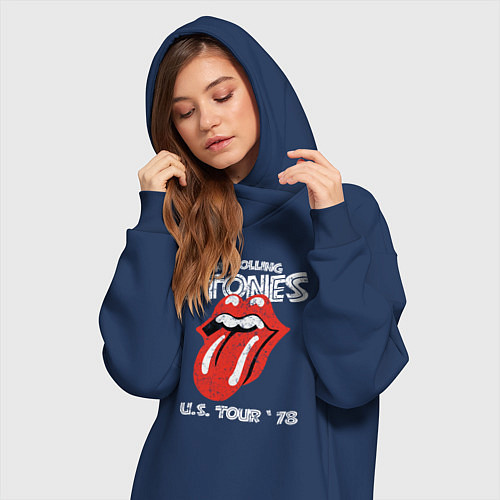 Женская толстовка-платье The Rolling Stones 78 / Тёмно-синий – фото 3