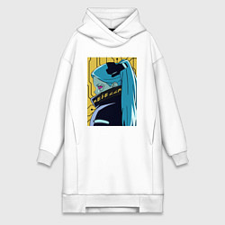Женское худи-платье Киберпанк Ребекка, цвет: белый
