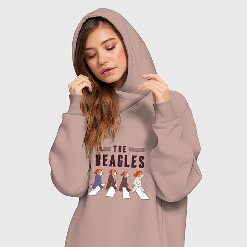 Женская толстовка-платье Beagles / Пыльно-розовый – фото 3