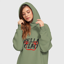 Женское худи-платье Bella ciao, цвет: авокадо — фото 2