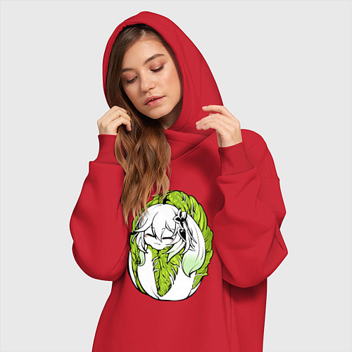 Женская толстовка-платье Капуста-Нахида / Красный – фото 3