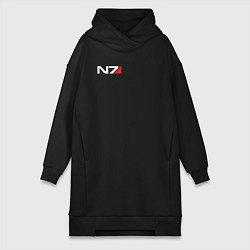 Женское худи-платье Логотип N7, цвет: черный