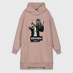 Женское худи-платье Eminem boombox, цвет: пыльно-розовый