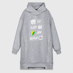 Женская толстовка-платье Eat sleep JDM repeat
