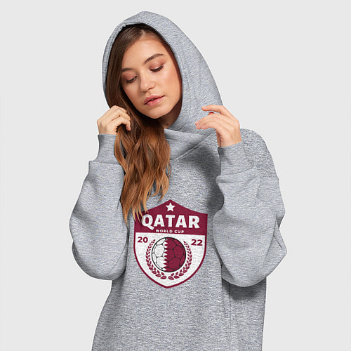 Женская толстовка-платье Qatar - World Cup / Меланж – фото 3