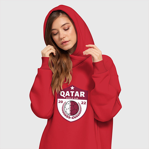 Женская толстовка-платье Qatar - World Cup / Красный – фото 3