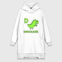 Женское худи-платье Dinosaur D, цвет: белый