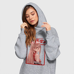 Женское худи-платье Человек бензопила Пауэр, цвет: меланж — фото 2