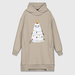 Женская толстовка-платье Кот-ёлка