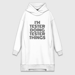 Женское худи-платье Im doing tester things, цвет: белый