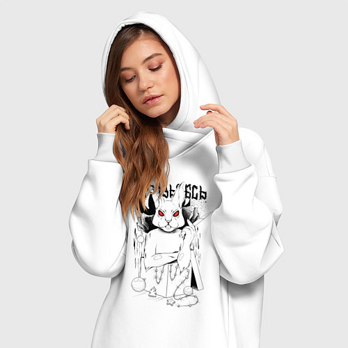 Женская толстовка-платье Заяц готовьтесь / Белый – фото 3
