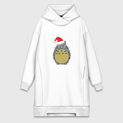 Женское худи-платье Totoro Santa, цвет: белый