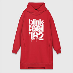 Женское худи-платье Stencil white logo, цвет: красный