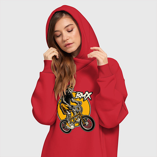 Женская толстовка-платье BMX rider / Красный – фото 3
