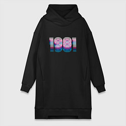 Женская толстовка-платье 1981 год ретро неон