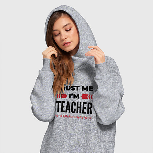 Женская толстовка-платье Trust me - Im teacher / Меланж – фото 3
