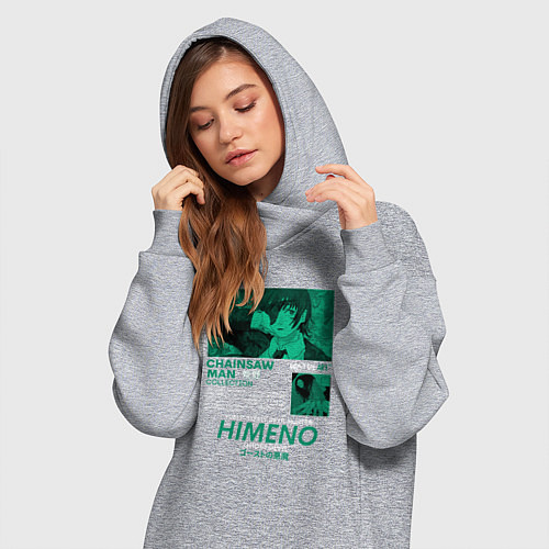 Женская толстовка-платье Химэно белые буквы / Меланж – фото 3