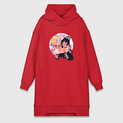 Женская толстовка-платье Уэнсдей и Энид