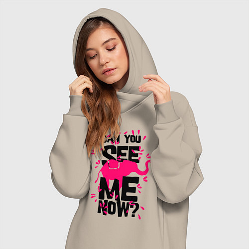 Женская толстовка-платье Неужели ты меня не видишь / Миндальный – фото 3