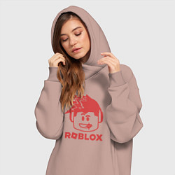 Женское худи-платье Роблокс диджей, цвет: пыльно-розовый — фото 2