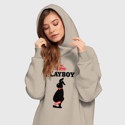 Женская толстовка-платье Толстяк playboy / Миндальный – фото 3