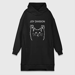 Женская толстовка-платье Joy Division рок кот