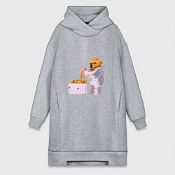 Женская толстовка-платье Пчеловод и его пасека