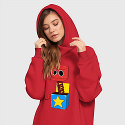 Женское худи-платье Бокси Бу Поппи Плейтайм, цвет: красный — фото 2