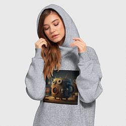 Женское худи-платье Утепленная кружка с лицом, цвет: меланж — фото 2