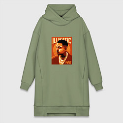 Женское худи-платье Nas Illmatic, цвет: авокадо