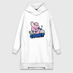Женское худи-платье Cooky BT21 Jungkook, цвет: белый