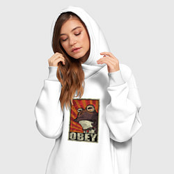 Женское худи-платье Obey frog, цвет: белый — фото 2