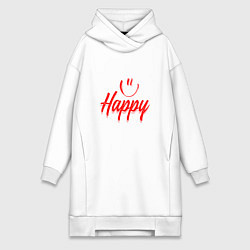 Женская толстовка-платье Надпись с улыбочкой