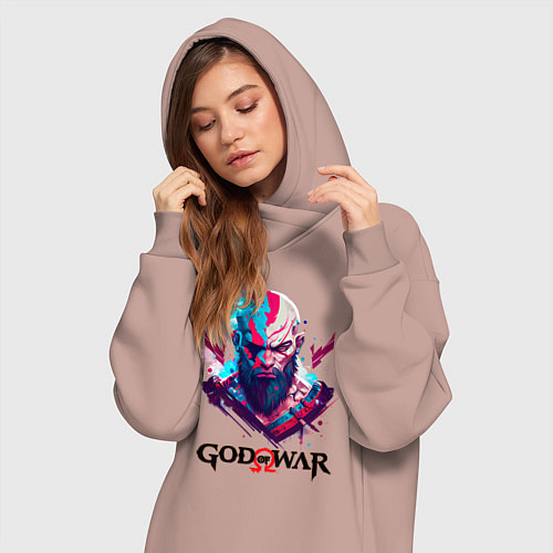 Женская толстовка-платье God of War, Kratos / Пыльно-розовый – фото 3