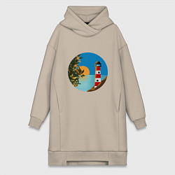 Женская толстовка-платье Маяк на закате