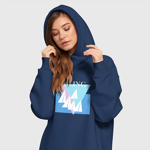 Женская толстовка-платье Парусный спорт / Тёмно-синий – фото 3