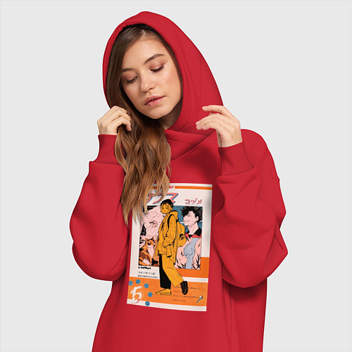 Женская толстовка-платье Кенма Козуме - Хайку / Красный – фото 3