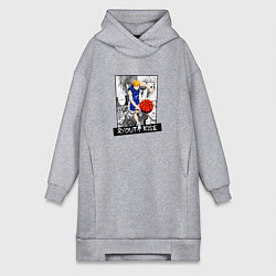 Женское худи-платье Рёта Кисэ на фоне манги, цвет: меланж