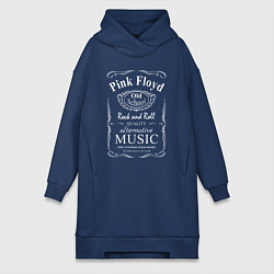 Женское худи-платье Pink Floyd в стиле Jack Daniels, цвет: тёмно-синий