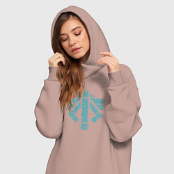 Женское худи-платье X-COM game, цвет: пыльно-розовый — фото 2