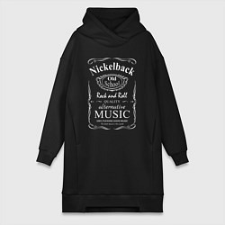 Женское худи-платье Nickelback в стиле Jack Daniels, цвет: черный