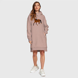 Женское худи-платье Голландская теплокровная, цвет: пыльно-розовый — фото 2